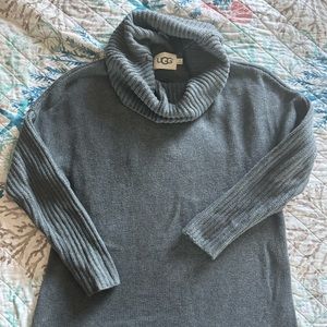 UGG Womens Cowl Neck Tunic Sweater Gray Size M